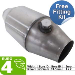 Round 126mm Petrol sports hiflow catalytic converter catalyst off road - MMA128