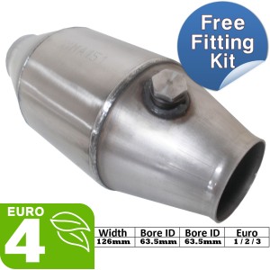 Round 126mm Petrol sports hiflow catalytic converter catalyst off road - MMA151