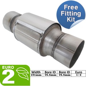 Round 101mm Petrol sports hiflow catalytic converter catalyst off road - MMA214N